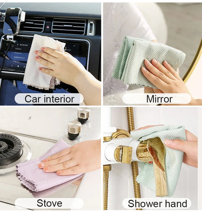 10pcs Microfiber Glass Cleaning Cloths