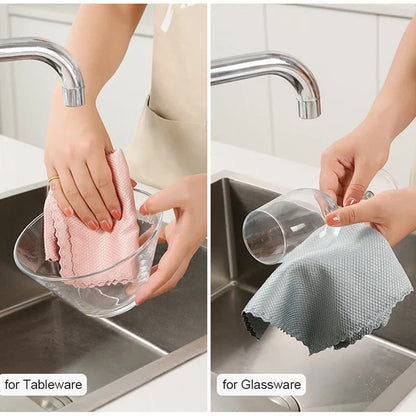 10pcs Microfiber Glass Cleaning Cloths