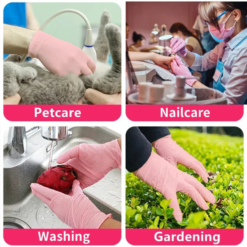 Pink Nitrile Gloves